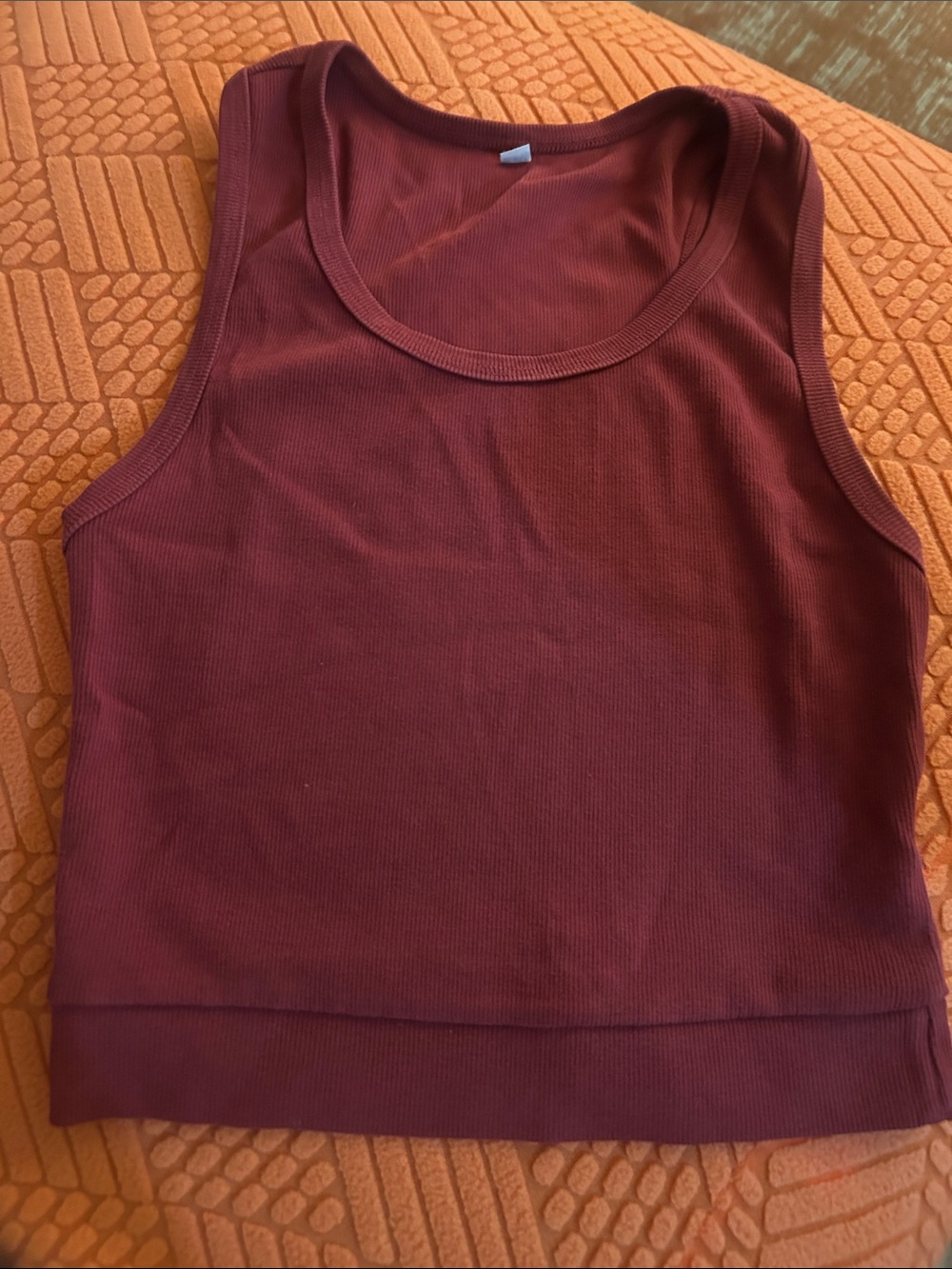 Women's Ribbed Tank Top - Burgundy
